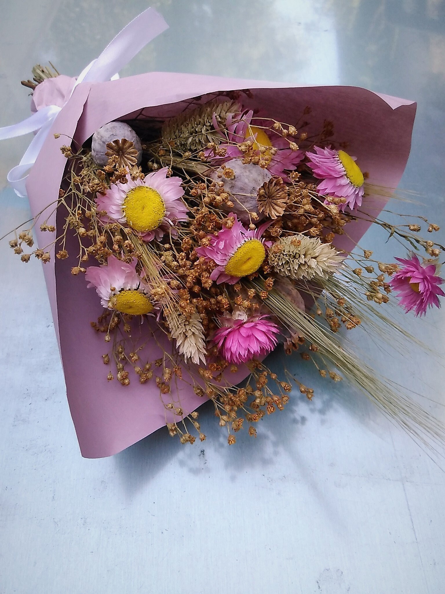 Fleurs Séchées Francette Bouquet Sec Sche Rose