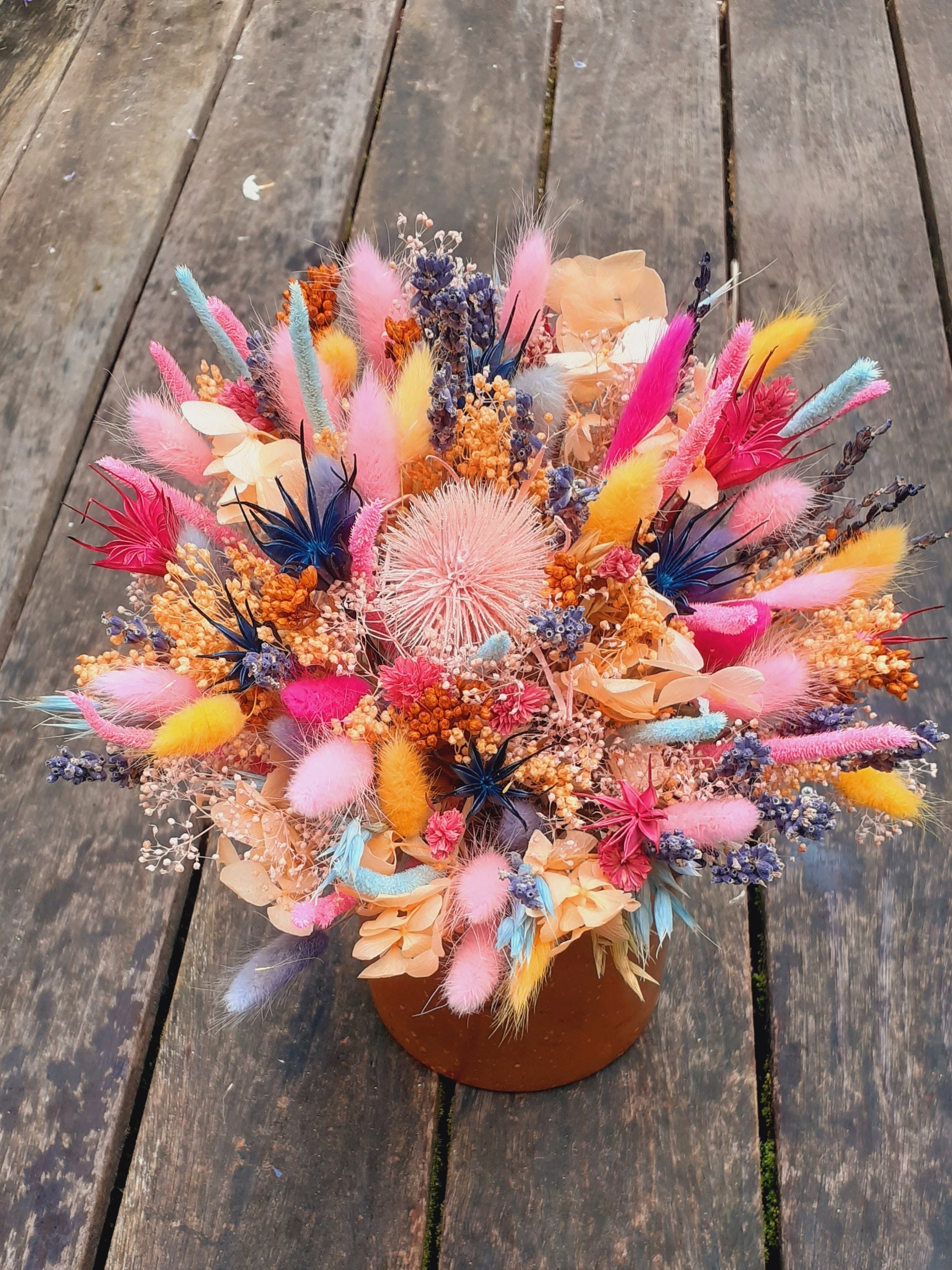 Lot De 56 Fleurs Séchées - Variétés Et Couleurs Assorties, Longue Durée De Vie, Pour Décoration Maison, Mariage Ou Fêtes