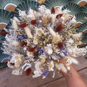 Dried flower bouquet, Bleuette flower, round lavender dried flower arrangement