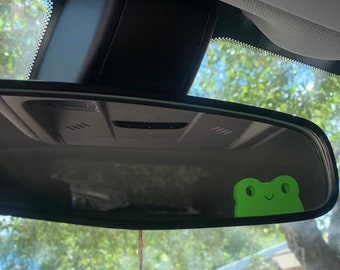 Cute frog peeker ,frog mirror decal, frog peeker decal, Rearview mirror decal, kawaii peeker, Vinyl decal, car sticker, car accessories