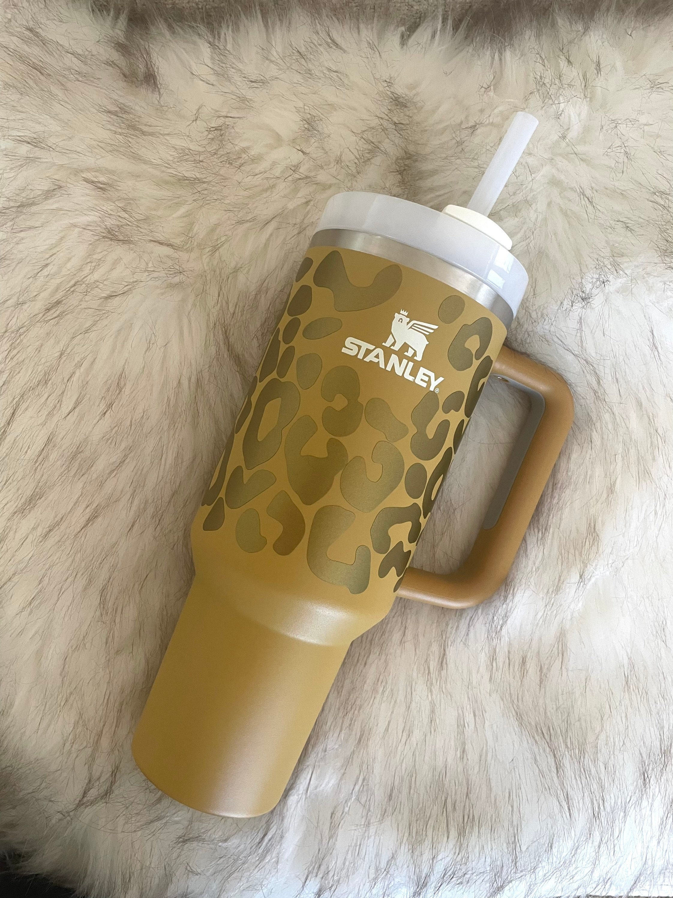 Stanley 40 oz Tumbler With Handle and Logo Leopard Tumbler With