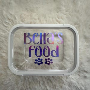 dog food storage, Dog Pet food container, doggie daycare lunchbox, dog treat container personalized, with name, cat food bowl