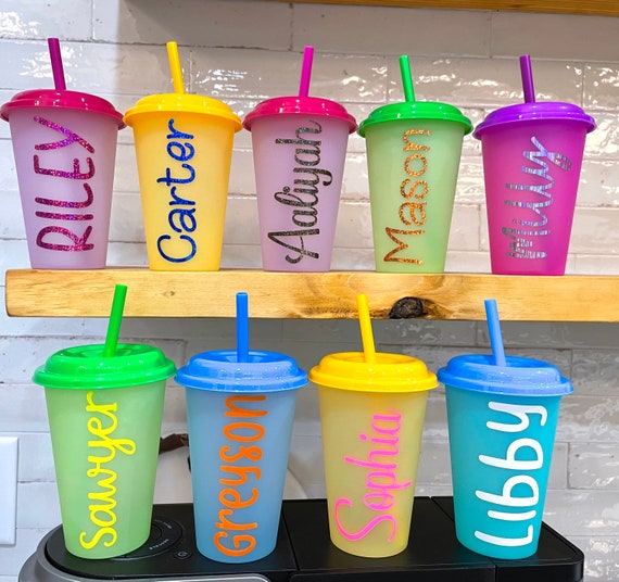 Kids Party Cups Personalized, Kids Party Favors, Birthday Party Cups,  Plastic Cups Personalized, Cups With Straws and Lids, Toddler Cups 