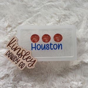 basketball custom name football sports Personalized Pencil Box Back to School preppy, Supplies Art Box Custom name Box