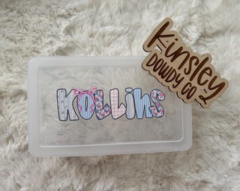 grandmillennial Personalized Pencil Box Back to School preppy, Supplies Art Box Custom name Box for Snacks for Kids Custom Name Pencil Box