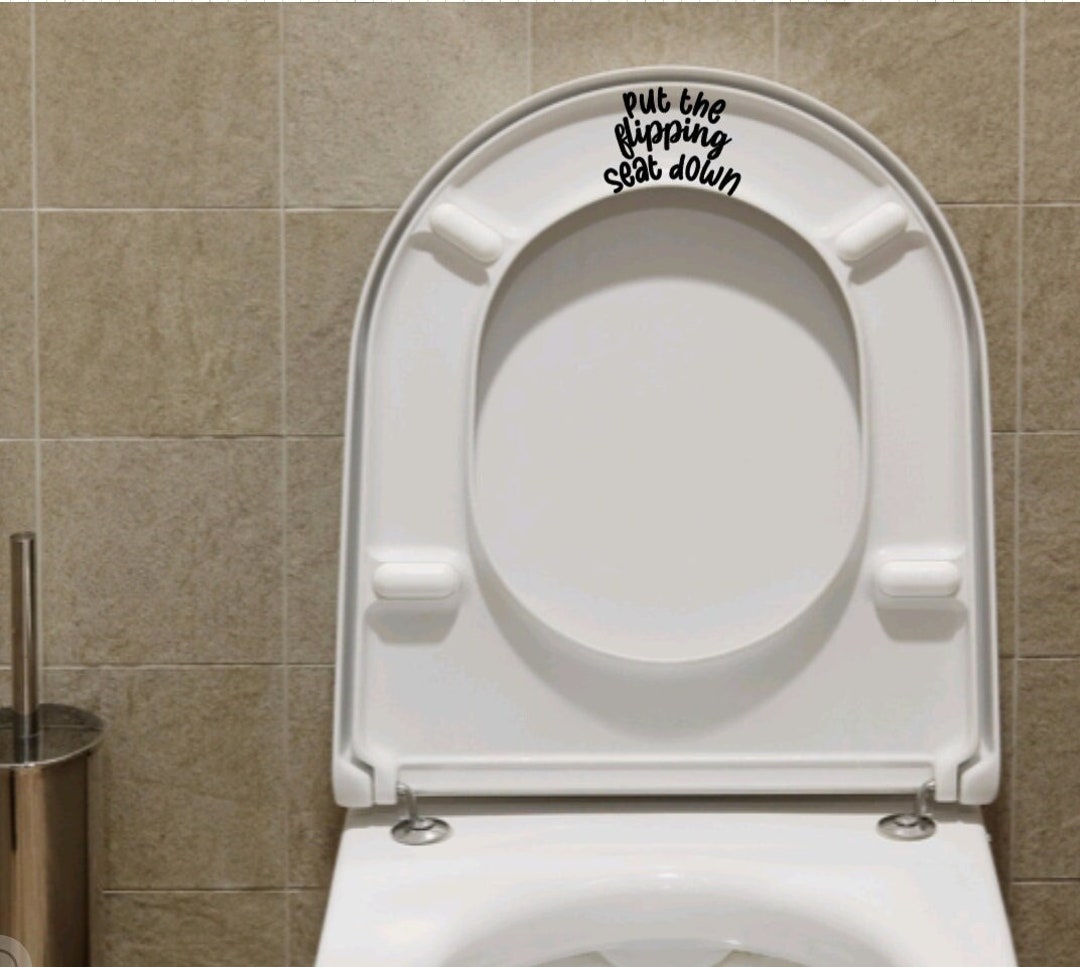 Put the FLIPPING Seat Down Decal Bathroom Labels Funny Boys Etsy