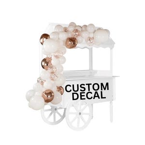 custom Personalized Decal for Dessert Cart, Birthday Party Decal, Pastry Display Cart Decal