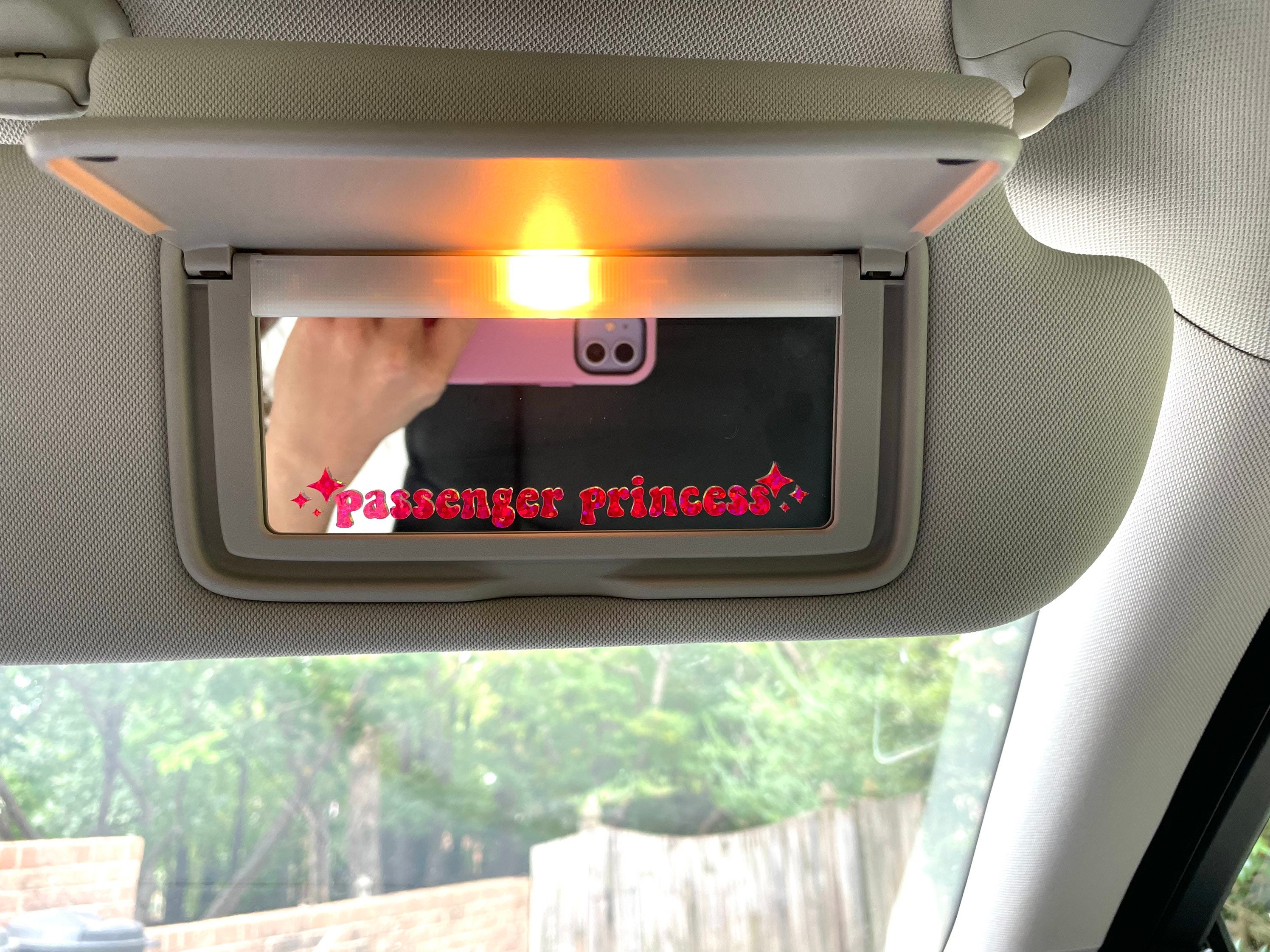 Passenger Princess Car Mirror Decal, Tiny Decals, Pink Car Sticker