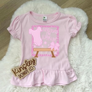 everyday im tumbling ruffle tee, toddler kids pink cheerleading gymnastics ballet