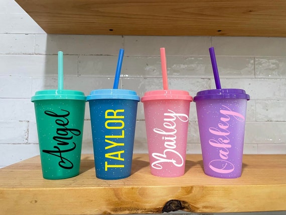 12oz Glitter Kids Tumbler Cup Personalized, Pool Party Favors, Gift for 3 Year  Old, Gift for 4 Year Old, 4 Year Old Girl Gift, 2 Year Old 