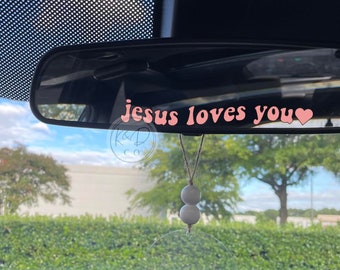 jesus loves you heart vinyl decal, christian car decal, car mirror decal, Faith sticker Gift, catholic decal, god car decal