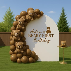 Beary First Birthday Decal, Beary 1st Theme Birthday Party Backdrop - First Birthday for Balloon Arch - Birthday Sticker for Chiara Wall