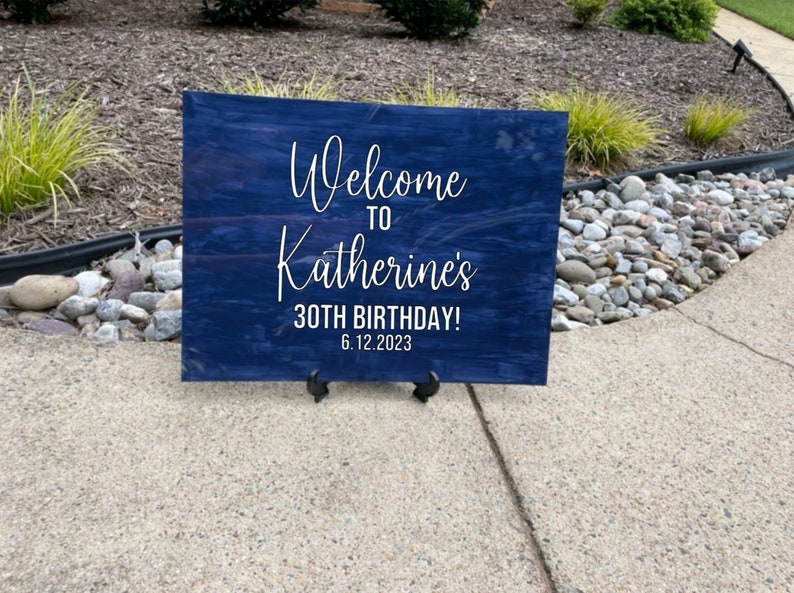 Acrylic Welcome Sign Custom Easel Sign Birthday Party Sign Brunch 