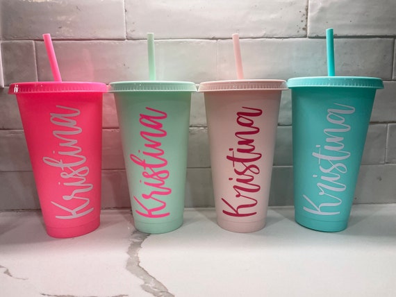 Customized Tumbler Cups w/ Straws