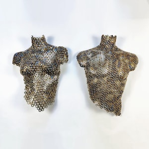 Male and Female Torso Sculpture Set Modern Art Figurines Abstract Metal Body Statues Home Decor Artistic Display Contemporary Sculpture Pair