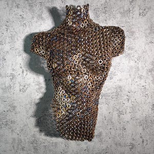 Female Torso Wall Sculpture – Hand Welded Stainless Steel Metal Art