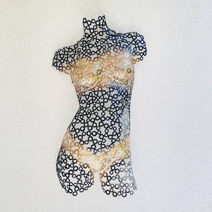 Unique Female Torso Sculpture  - Modern Geometric Art, Handcrafted Wall Decoration, Living Room Metal Sculpture, Contemporary Home Decor