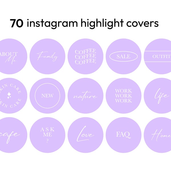 Instagram Story Highlight Cover | Minimalist Purple Instagram Story Covers | Simple Purple Instagram Story Highlight Cover | Brand Identity