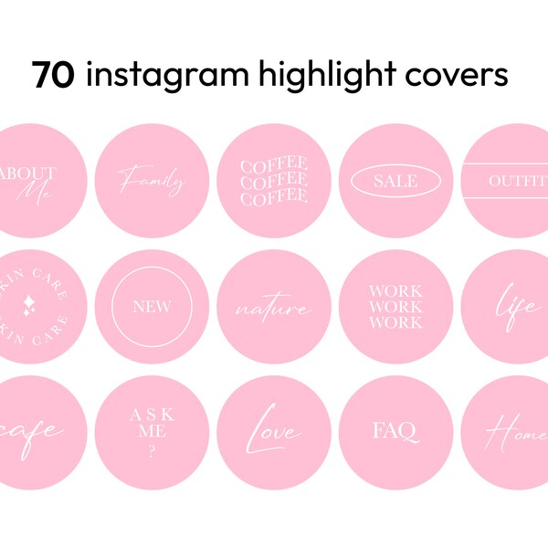 Instagram Story Highlight Cover | Minimalist Pink Instagram Story Covers | Simple Pink Instagram Story Highlight Cover | Brand Identity