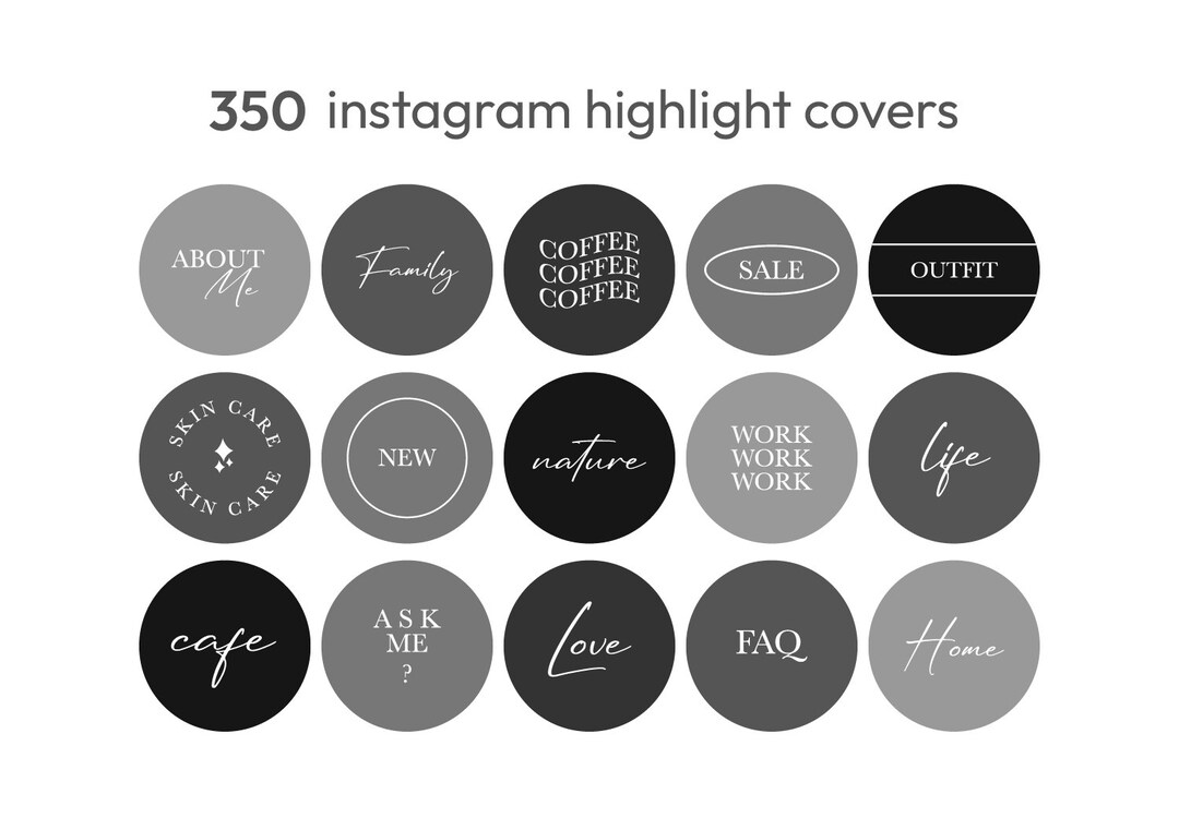 350 Instagram Story Highlight Cover Grey Instagram Highlight Cover Minimalist Highlight Cover