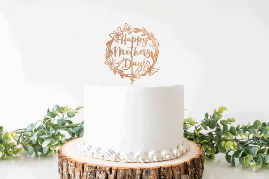 Mother's Day Cake Topper | Happy Mother's Day Cake Topper | Butterfly ...