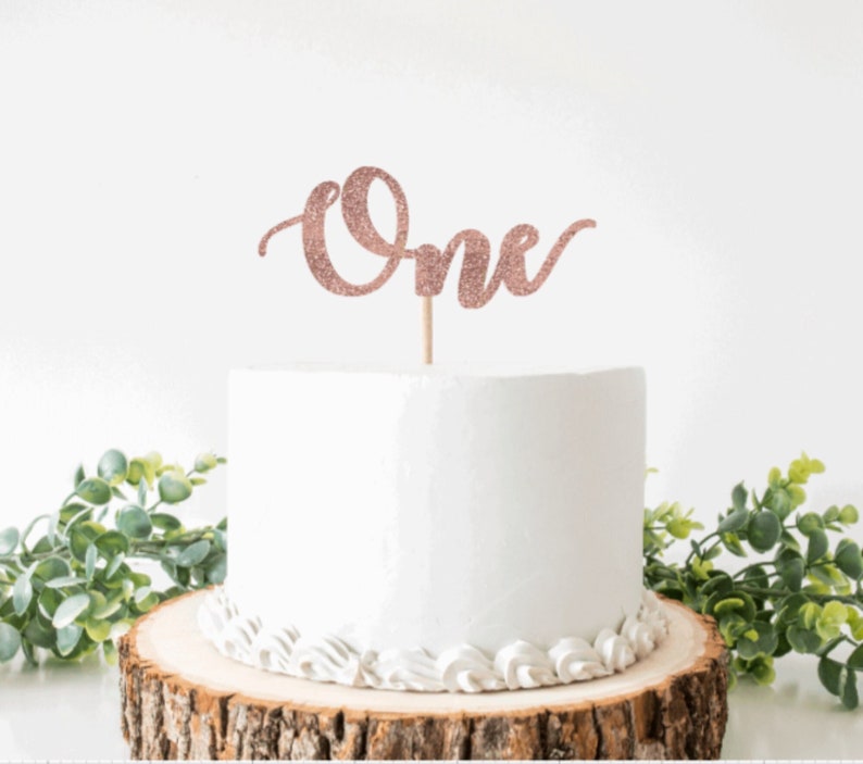 Rose Gold One Cake Topper Custom Cake Topper for Birthdays - Etsy