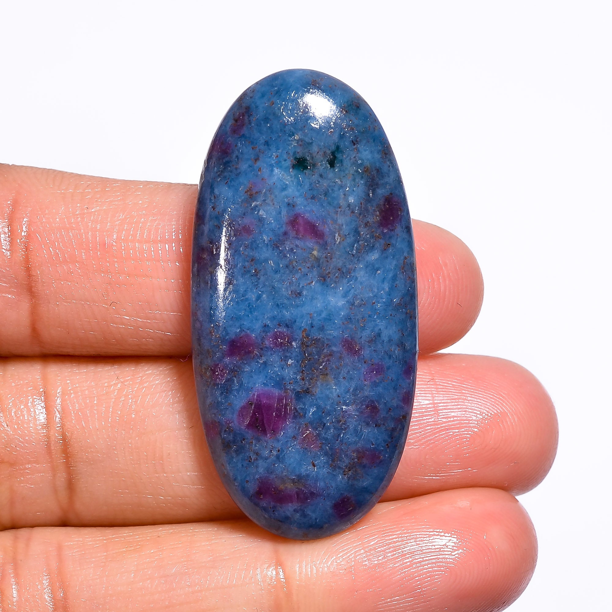 Top Grade Quality 100% Natural Ruby Kyanite Pear Shape Cabochon Loose Gemstone For Making Jewelry 33X18X5 mm F-461 34.5 Ct