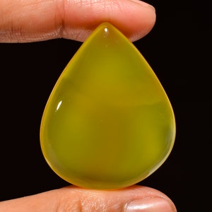Dazzling Top Grade Quality 100% Natural Chrome Chalcedony Pear Shape Cabochon Loose Gemstone For Making Jewelry 32 Ct 37X29X5 mm AH-841