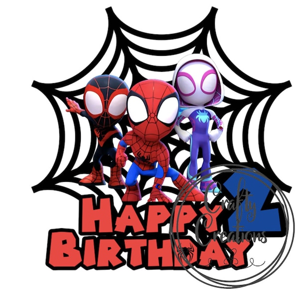 Instant Digital Download Spidey and his amazing friends inspired cake topper, DIY, Last minute, number 2, High resolution over 300DPI,PNG