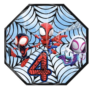 Spidey inspirierter Cake Topper, Print at home, DIY, Last minute, Party Dekoration, Kuchen, Alter 4, Spider-Man
