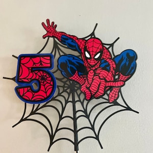 Personalised Spider-Man cake inspired topper
