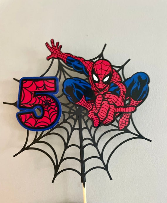 Personalised Number Only Spider-man Cake Topper - Etsy UK