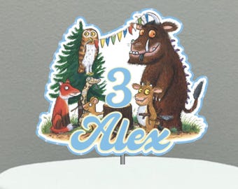 Personalised with any name and number  Gruffalo inspired cake topper