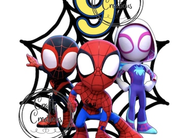 Instant Digital Download Spidey and his amazing friends inspired cake topper, DIY, Last minute cake toppers, High resolution over 300DPI,PNG