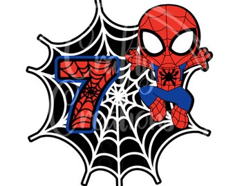 Spidey inspired cake topper, Print at home, DIY, Last minute, Party decorations, cakes, age 7, spider-man