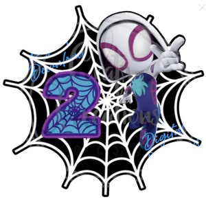 Gwen Spidey inspired cake topper, Print at home, DIY, Last minute, Party decorations, age 2, spider-man, spidey and his amazing friends