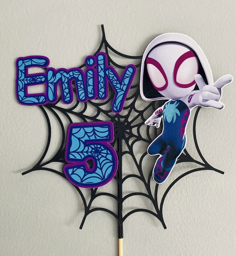 Personalised Spider-Man cake topper with the option of added Stickers Spidey image 8