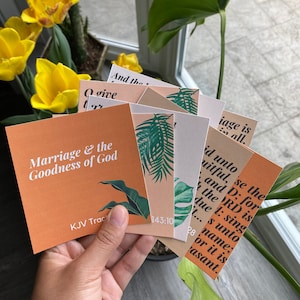 Huwelijk en de goedheid van God, KJV-schriftkaarten, christelijke outreach-traktaten, christelijke geschenken, christelijke geschenken voor het huwelijk
