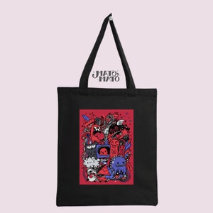 Abstract Doodle Tote Bag: Urban Art, Organic Cotton Shopper