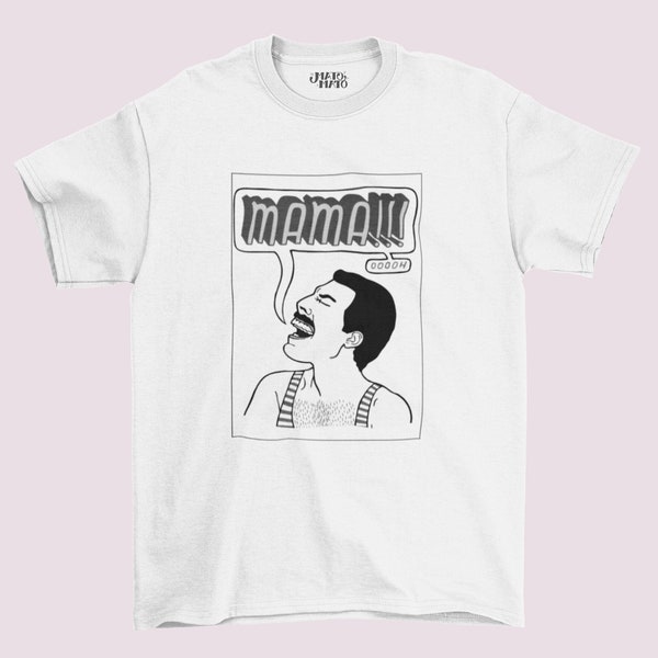 Freddie Mercury T-shirt, Queen Band Lovers Tee, Boho Rhapsody, Direct To Film Print, Unisex, geweldig cadeau idee, uniek cadeau