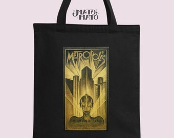 Metropolis Movie Tote Bag, Vintage Movie Print, Long Handles, Lightweight but sturdy, Vintage gifts, Movie lover gift, Unique Gift