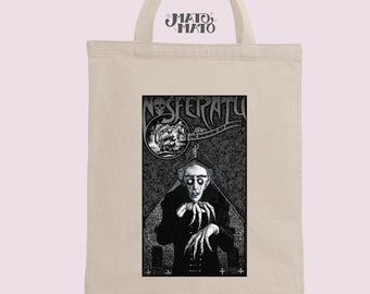Nosferatu Tote Bag, Vintage Horror Print, Vampire, Halloween, Long Handles, Lightweight but sturdy, Vintage gifts, Movie lover gift