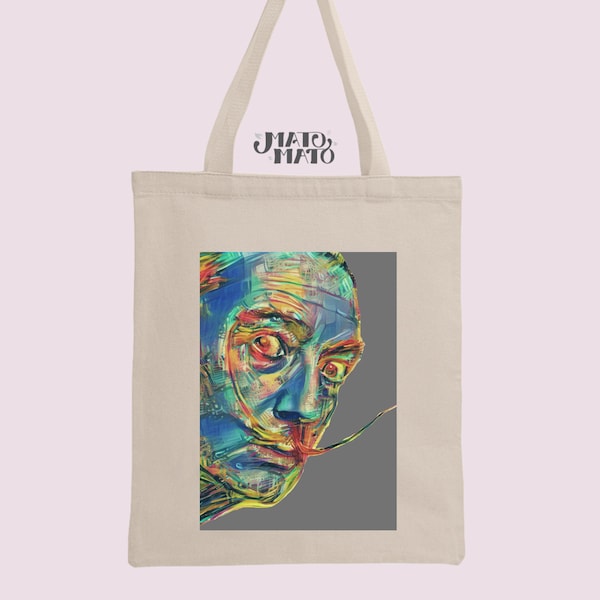 Salvador Dali Tote Bag, Original Reproduction Art, robuste, acheteur réutilisable ou idée cadeau cool, idée cadeau unique pour les amateurs d’art, cadeau unique