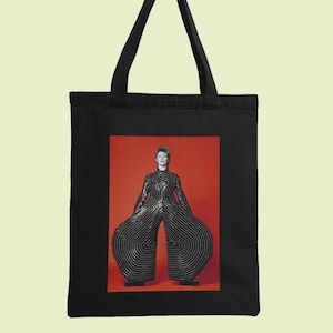 David Bowie print aesthetic Tote Bag, Ziggy Stardust, Great Galentines day gift, Organic and Fair Trade, Sturdy and Reusable bag