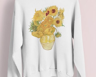 Sunflowers Sweatshirt, Vincent van Gogh art, PREMIUM COTTON, Art Academia, Art Hoe aesthetic, Art Gifts, Unisex Gifts, Unique Gift