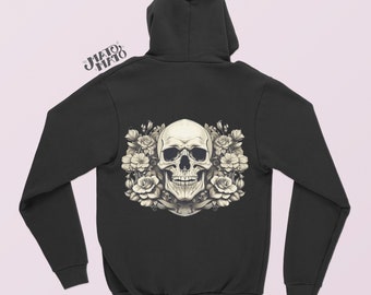 Skull statement polyester long sleeve hooded floral with hoodies new arrivals