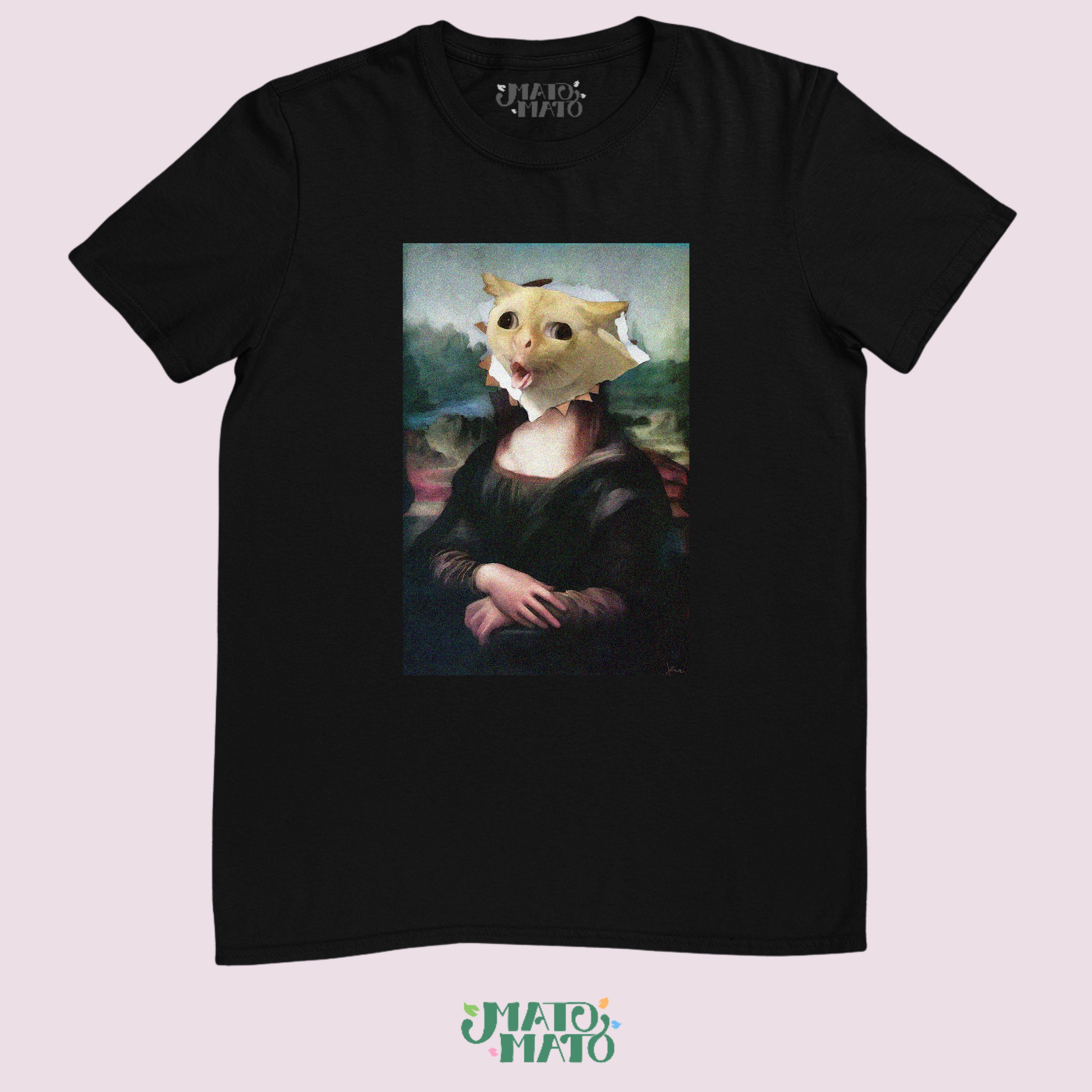 Gagging Cat Mona Lisa Shirt, Funny Meme Shirt, Coughing Cat Meme ...