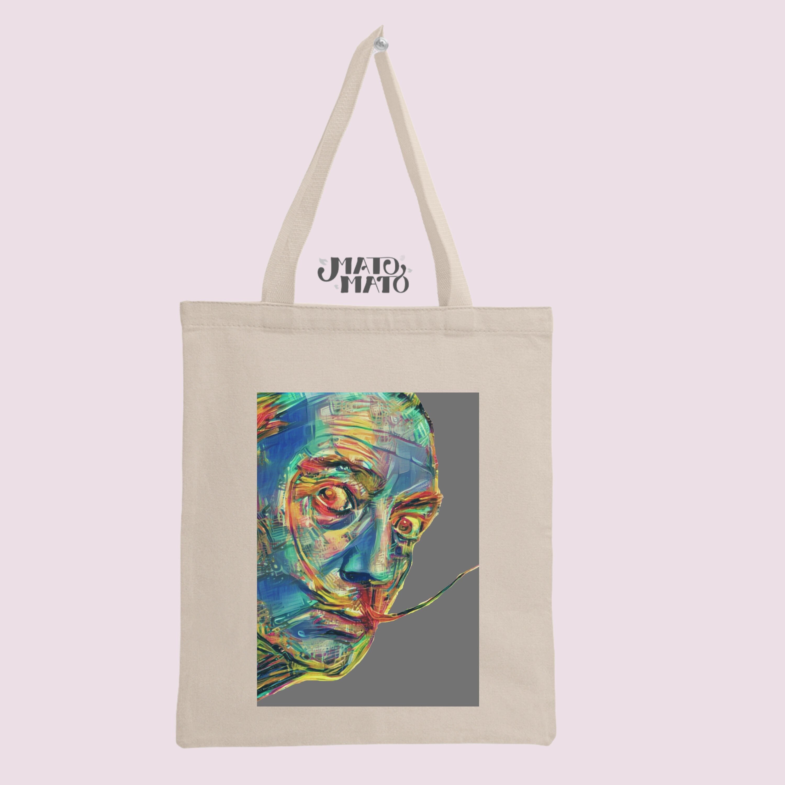 Salvador Dali Canvas Tote Bag - 18x18 Inch Double Sided Reusable Shopping Bag - View #2