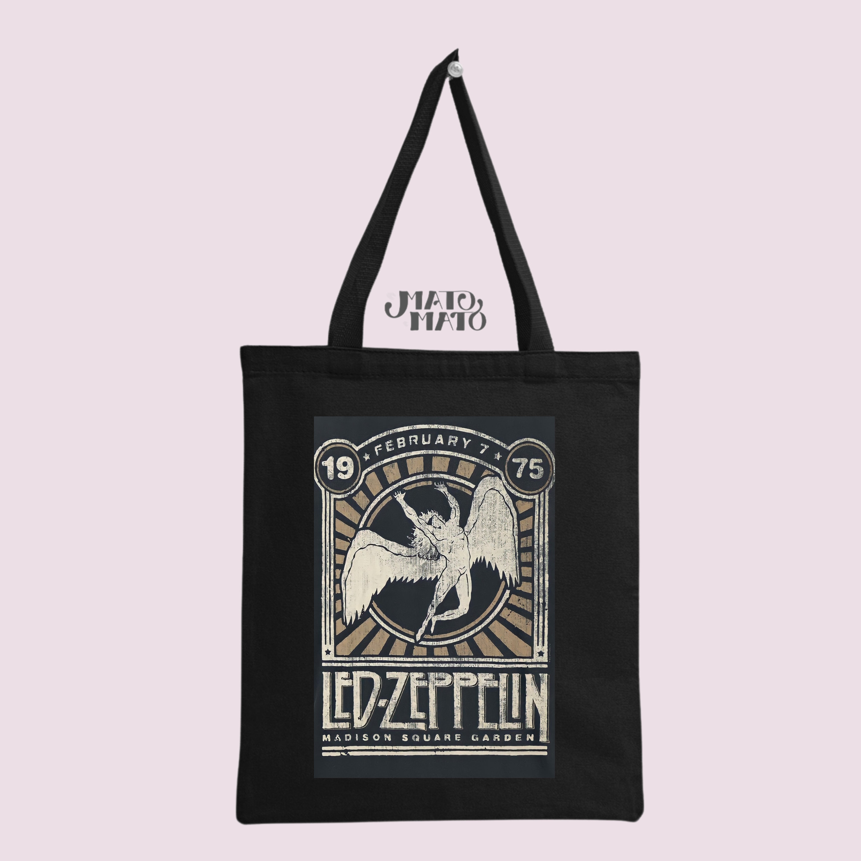 Led Zeppelin Tour Poster Tote Bag: Cotton Canvas Rock Band Art - Etsy