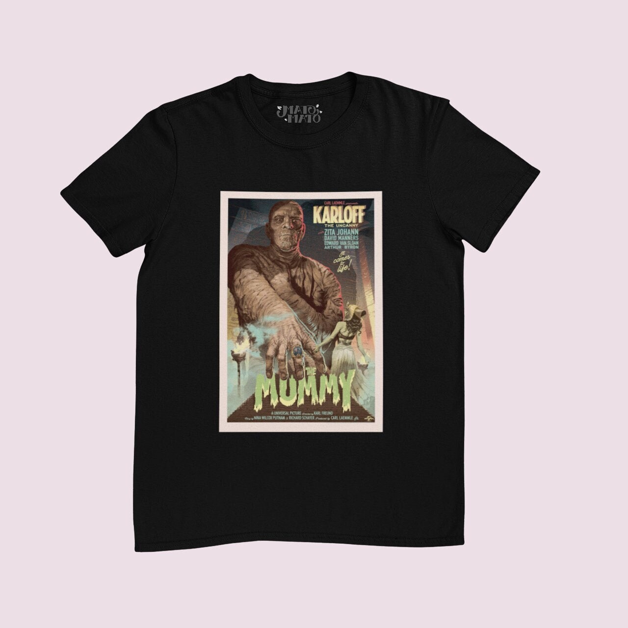 The Mummy, vintage horror movie poster Shirt, retro scary movie printed t-shirt, unique gifts, gender neutral clothes, Unique Gift